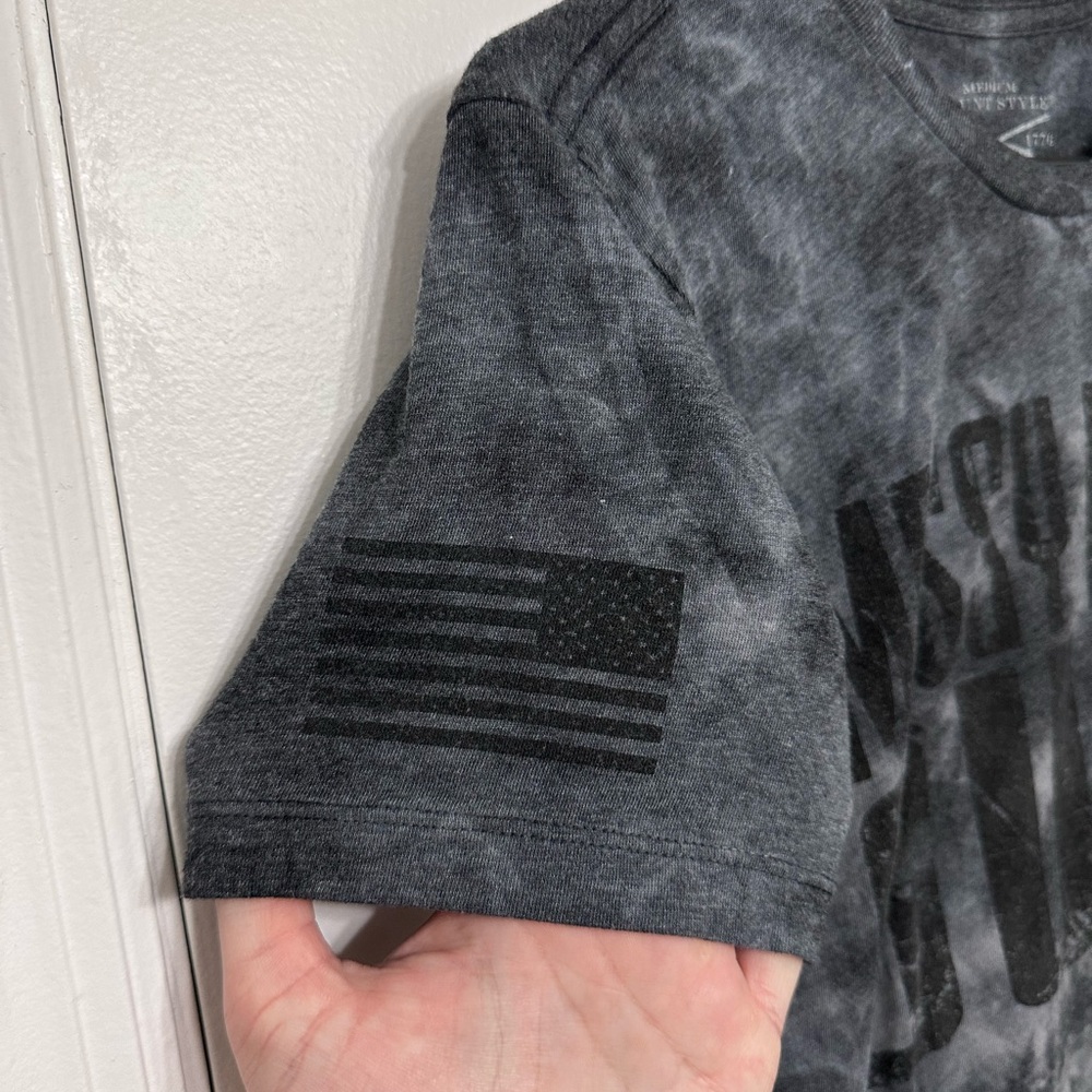 Grunt Style Messy Buns & Guns Tie-Dye Short Sleeve Tee - Black Gray - Picture 3 of 4